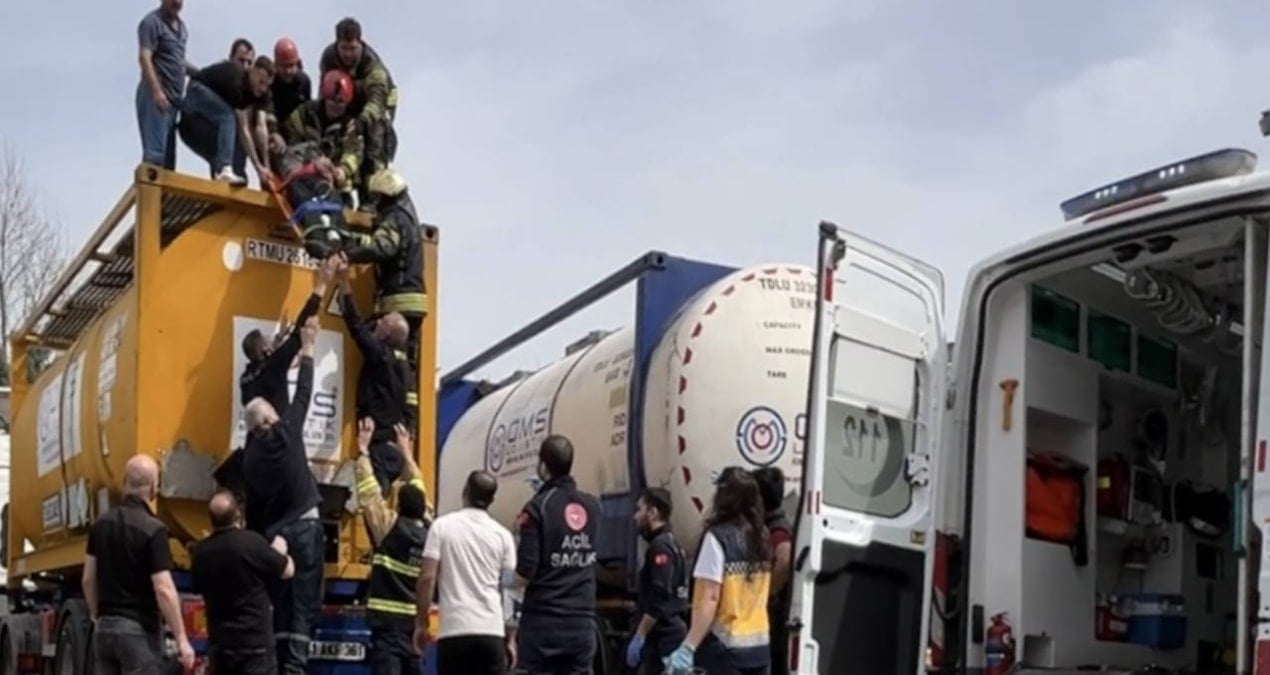 Dengesini kaybeden işçi kimyasal tankına düştü